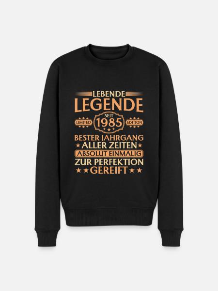 Lebende Legende seit 1985 - 40. Geburtstag - Männer Premium Bio Pullover - Schwarz