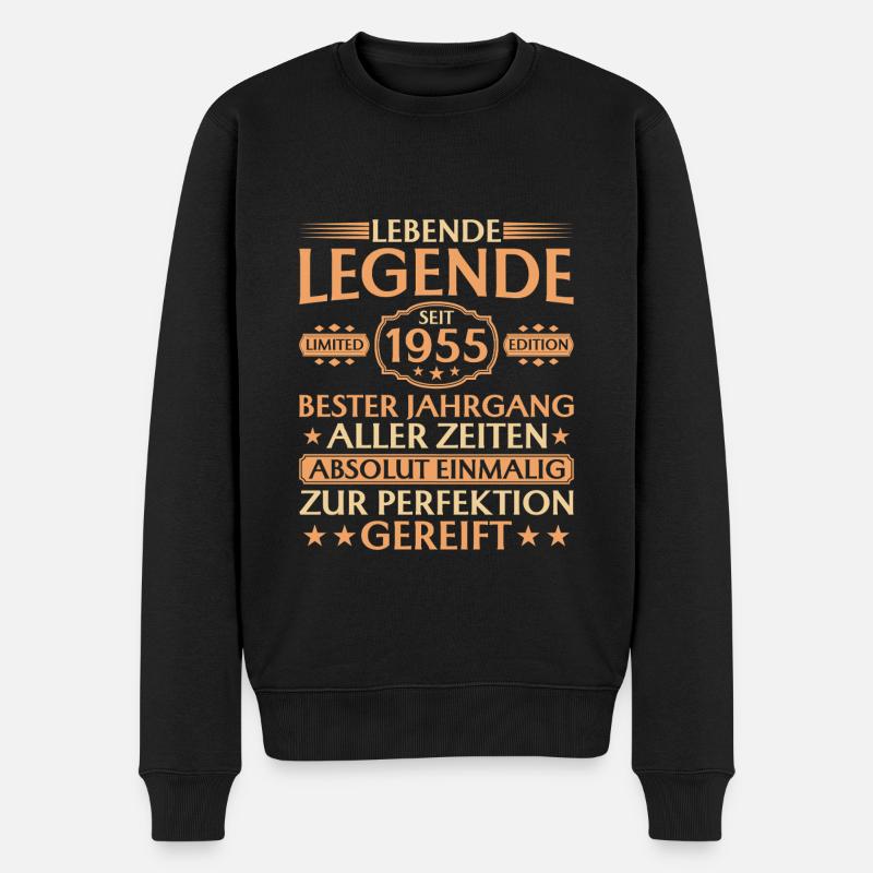 Lebende Legende seit 1955 - 70. Geburtstag - Männer Premium Bio Pullover - Schwarz