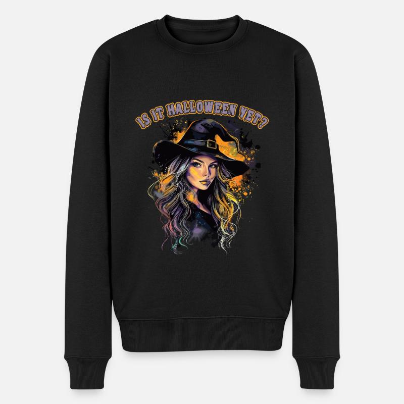 Effrayant Pin-up Sorcière Halloween - Pull Premium bio Homme - noir