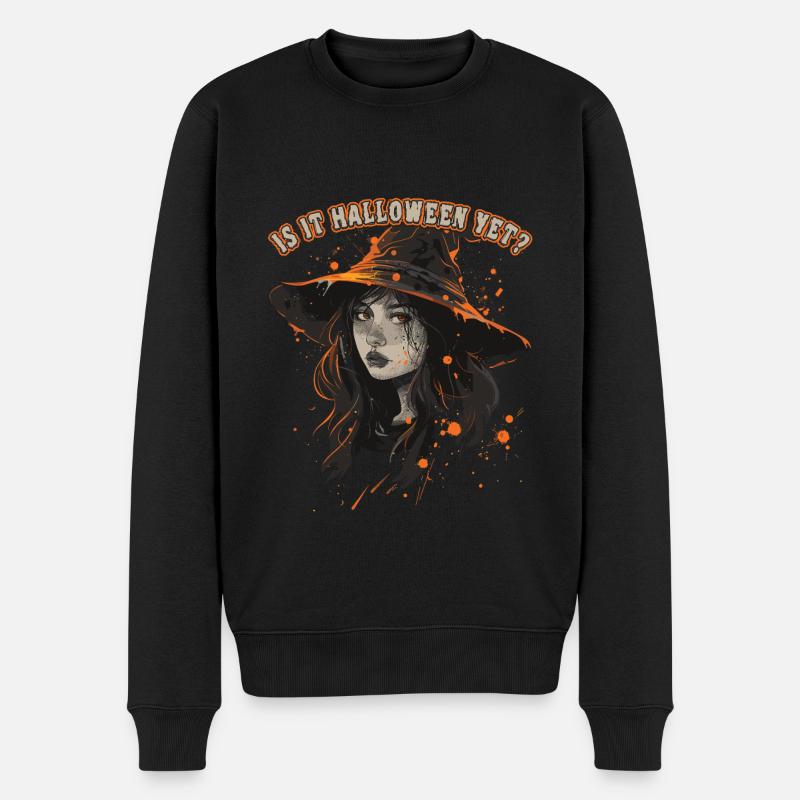 Effrayant Pin-up Sorcière Halloween - Pull Premium bio Homme - noir