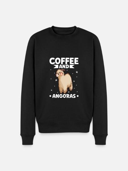 Kaffee und Angoraziege - Männer Premium Bio Pullover - Schwarz