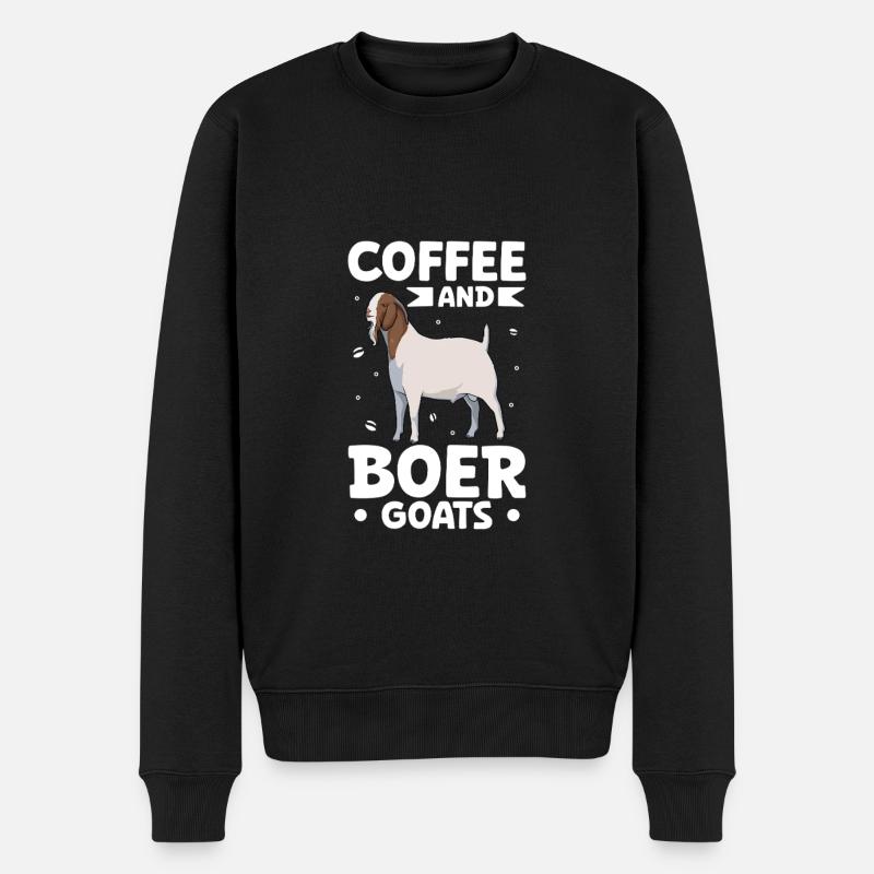 Café et chèvre Boer - Pull Premium bio Homme - noir