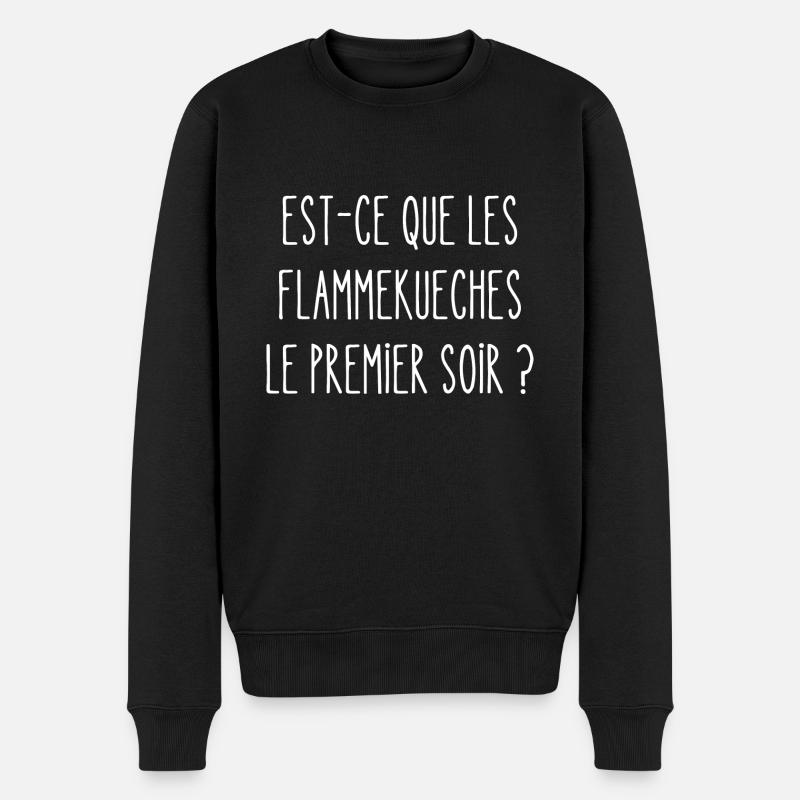 flammekueches couchent le premier soir - Pull Premium bio Homme - noir