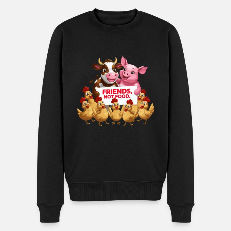 Not Food Animals Kein Fleisch - Männer Premium Bio Pullover - Schwarz