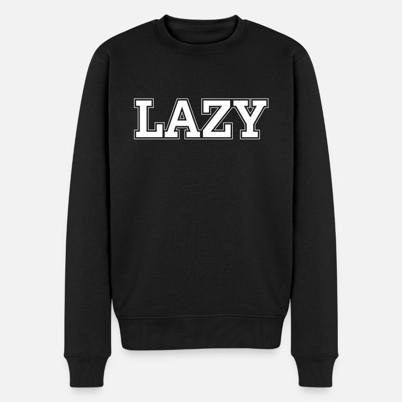 LAZY - Männer Premium Bio Pullover - Schwarz