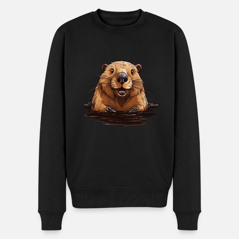 Biber für einen Biberliebhaber Naturschützer - Männer Premium Bio Pullover - Schwarz