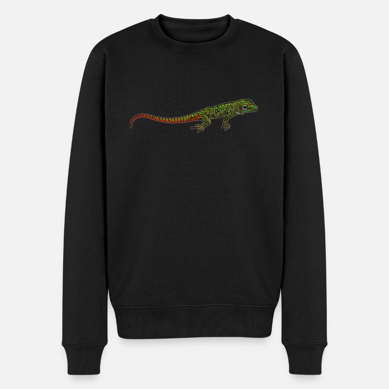 Madagaskar Gecko - Männer Premium Bio Pullover - Schwarz