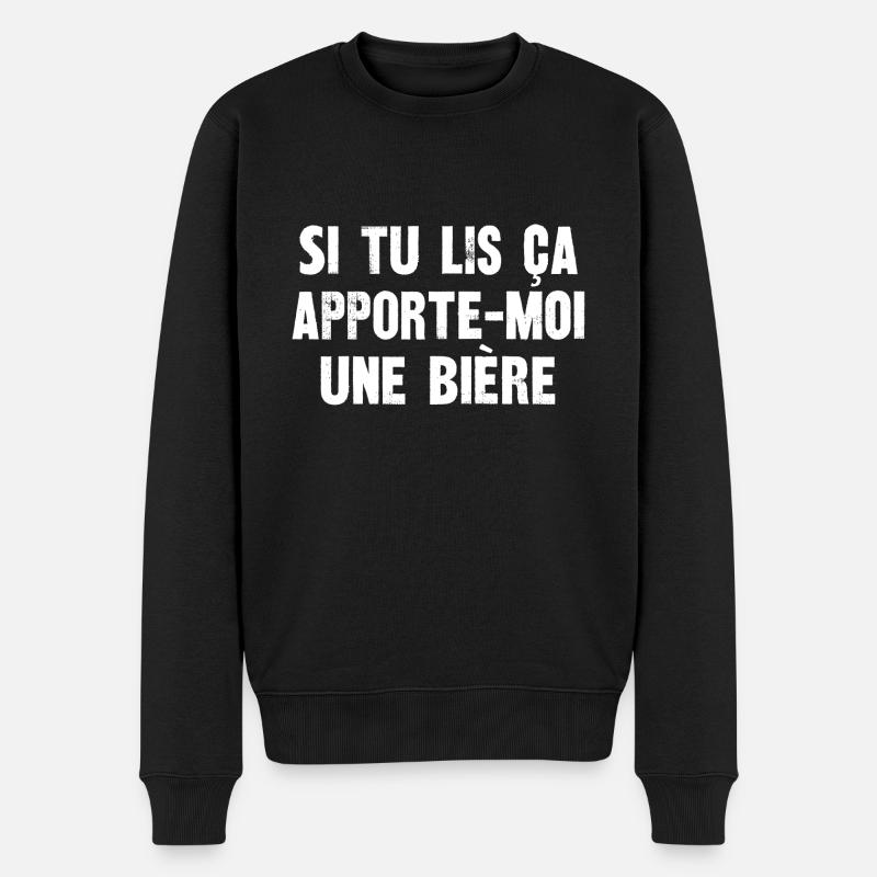 si tu lis ça - Pull Premium bio Homme - noir