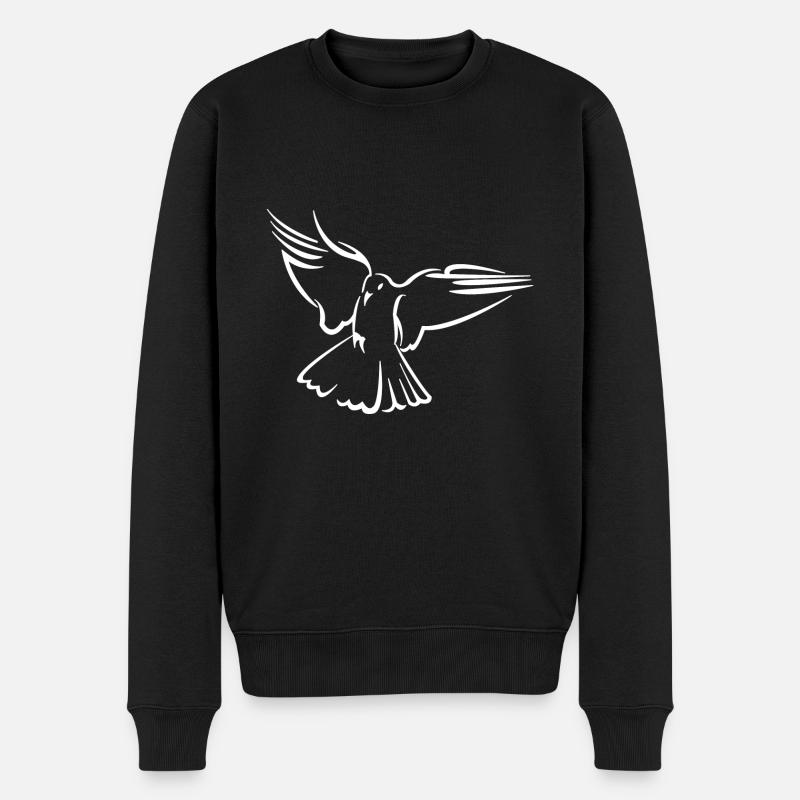 Taube - Männer Premium Bio Pullover - Schwarz