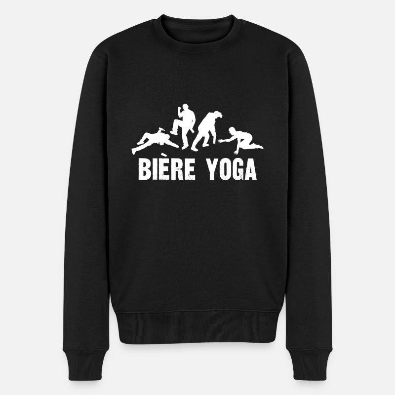 bière yoga - Pull Premium bio Homme - noir