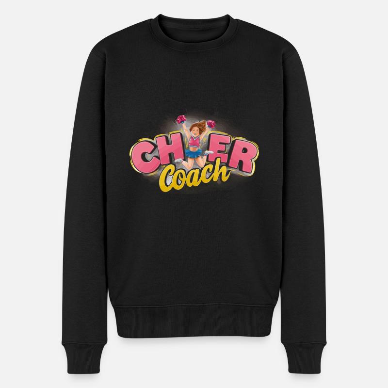 Cheerleading a Sport Tumbles and Lifts Spirits - Männer Premium Bio Pullover - Schwarz