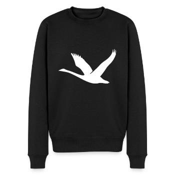 Cygne volant avec des ailes - Pull Premium bio Homme - noir - Devant - Nico (187cm)