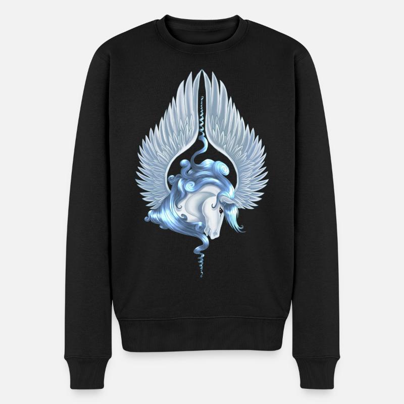 Pegasus 14 - Männer Premium Bio Pullover - Schwarz