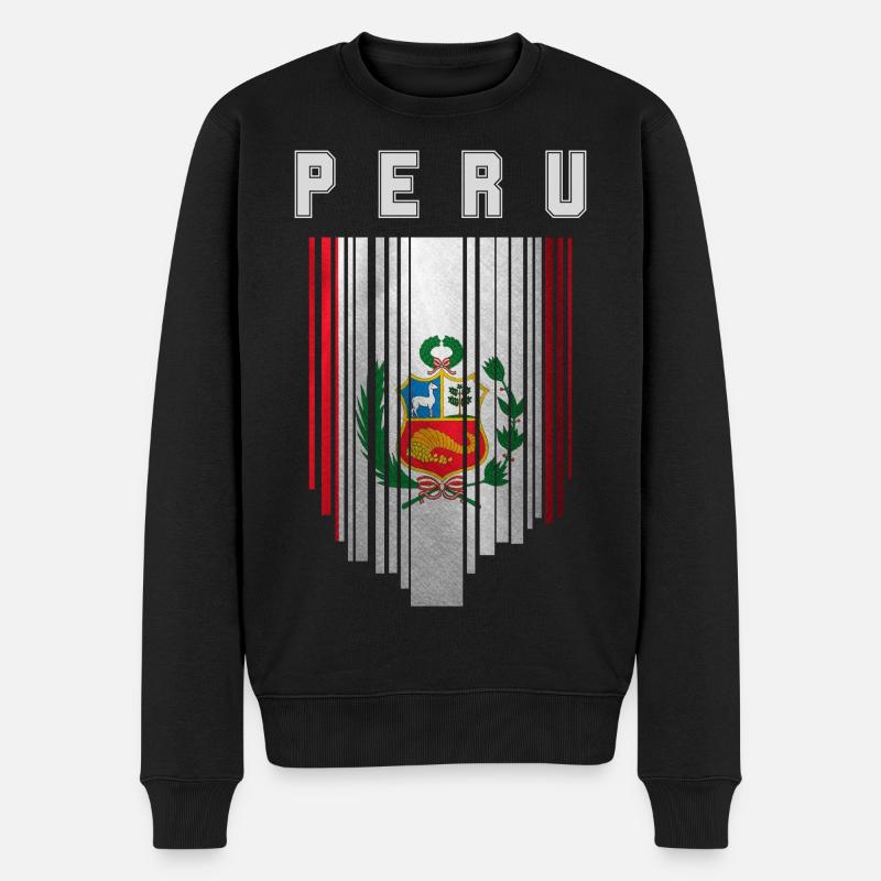 Flagge von Peru, peruanischer Stolz - Männer Premium Bio Pullover - Schwarz