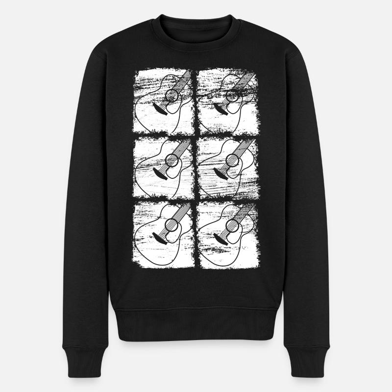 Dessin de guitare - Pull Premium bio Homme - noir
