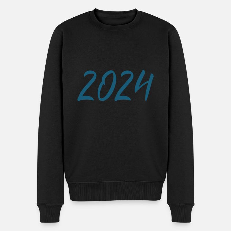 2024 Silvester Neujahr - Männer Premium Bio Pullover - Schwarz
