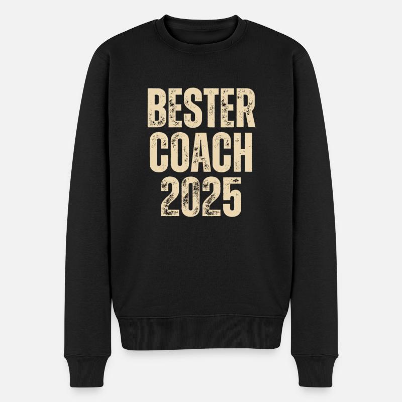 BESTER COACH 2025 - Männer Premium Bio Pullover - Schwarz