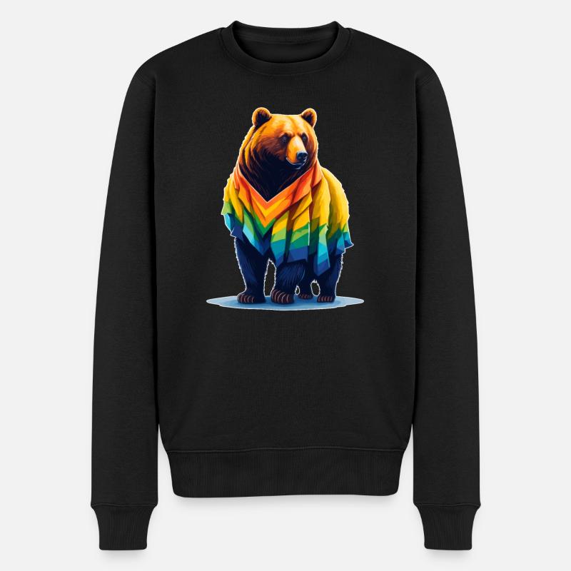Stolzer Bär - Männer Premium Bio Pullover - Schwarz
