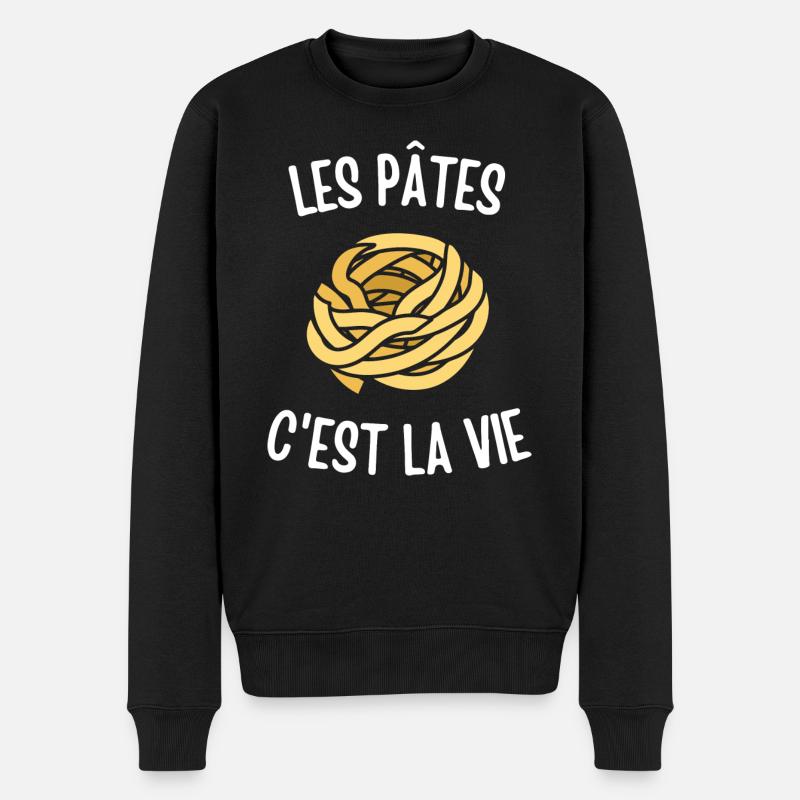 Les pâtes c'est la vie - Pull Premium bio Homme - noir