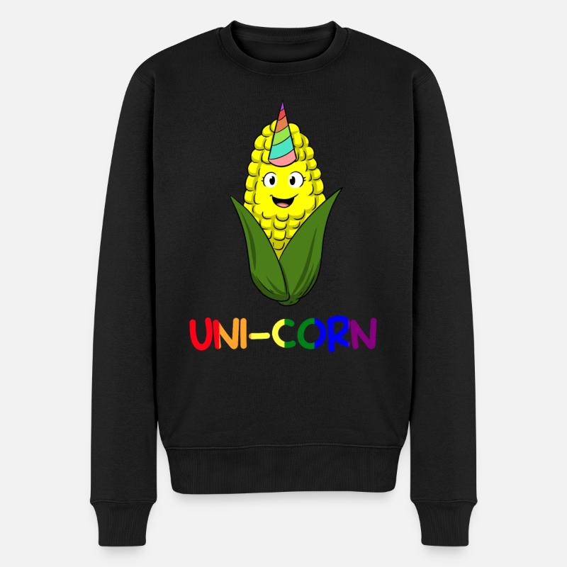 Uni-corn Bauer - Männer Premium Bio Pullover - Schwarz