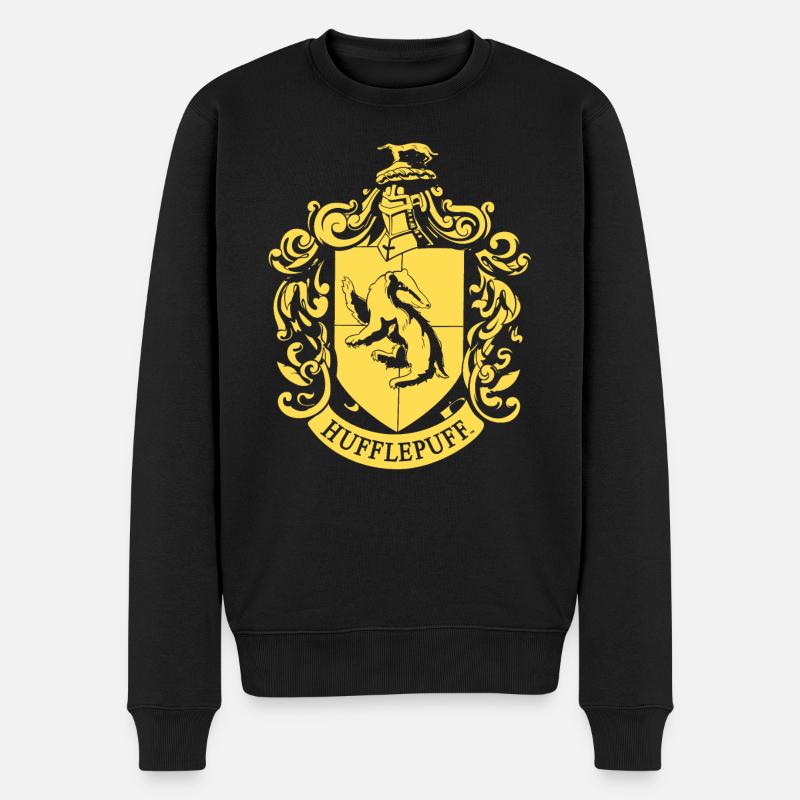 Harry Potter Hufflepuff Wappen - Männer Premium Bio Pullover - Schwarz