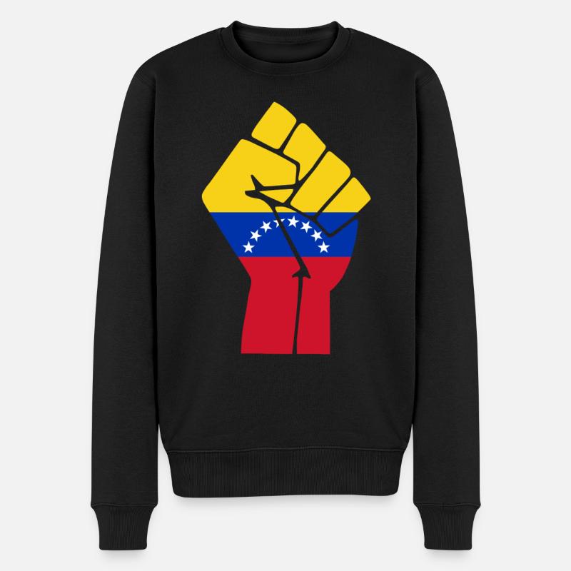 Venezuela - Männer Premium Bio Pullover - Schwarz