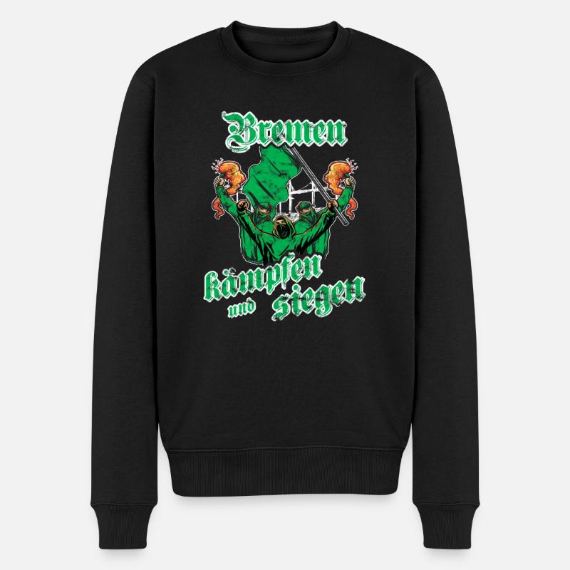 Bremen kämpfen und siegen - Männer Premium Bio Pullover - Schwarz