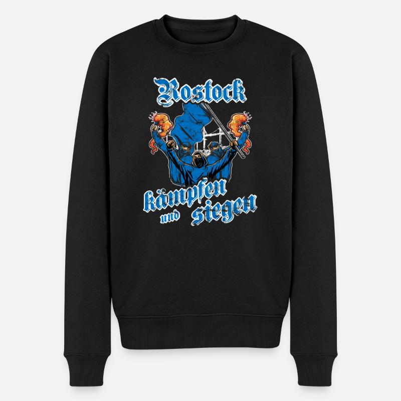 Rostock kämpfen und siegen - Männer Premium Bio Pullover - Schwarz