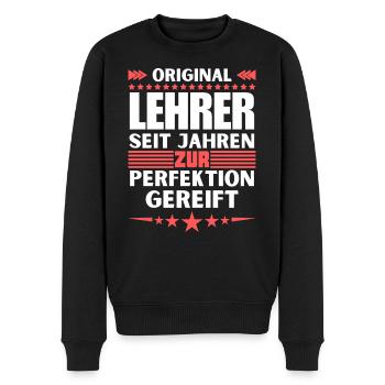 Zur Perfektion gereifter Lehrer - Männer Premium Bio Pullover - Schwarz - Vorne - Nico (187cm)