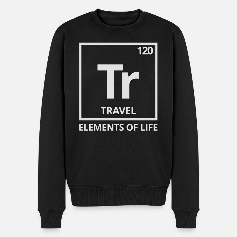 Elements of life: 120 Travel Periodensystem Reise - Männer Premium Bio Pullover - Schwarz
