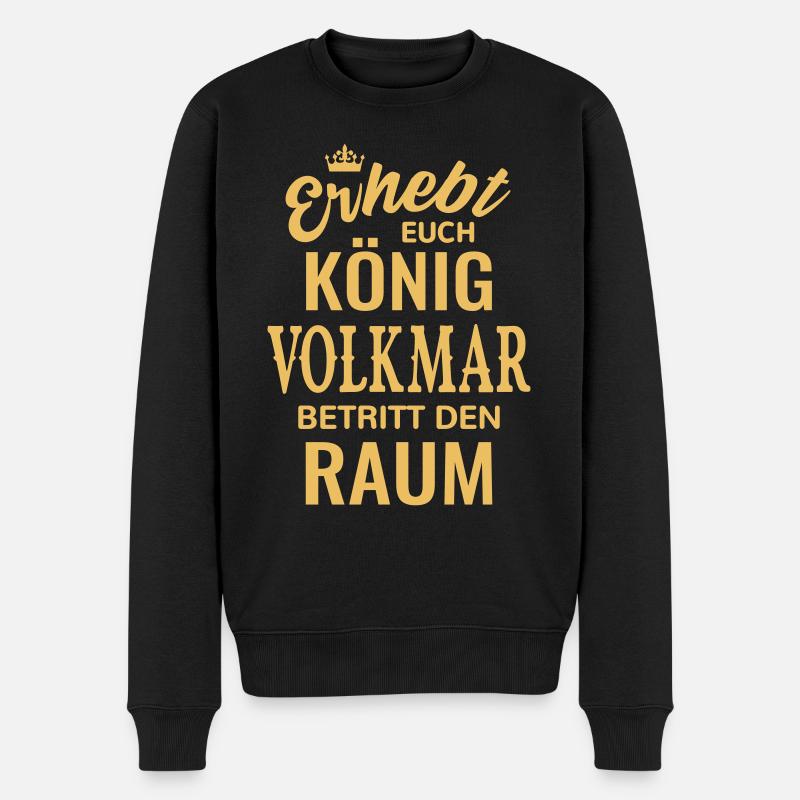 Name Volkmar Geschenk Geburtstag lustig König - Männer Premium Bio Pullover - Schwarz