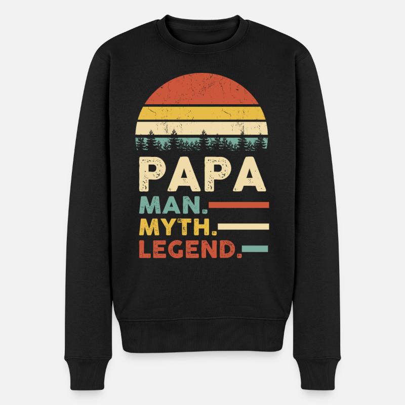 Papa Man Myth Legend - Pull Premium bio Homme - noir