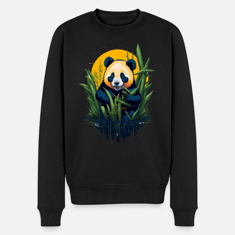 Mignon ours panda - Pull Premium bio Homme - noir