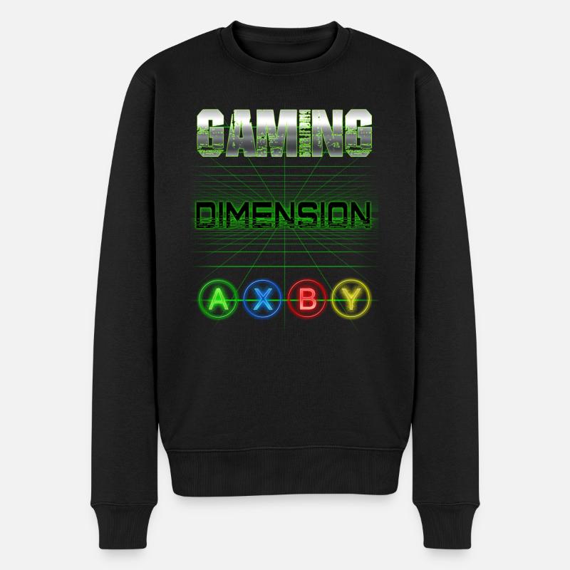GAMING-DIMENSION (AXBY) - Männer Premium Bio Pullover - Schwarz