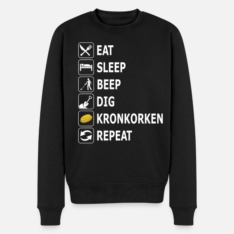 sondeln, Sondengänger, Kronkorken, Metallsuche - Männer Premium Bio Pullover - Schwarz