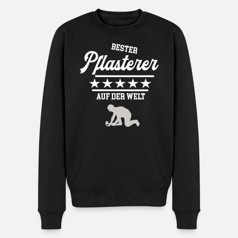 Pflasterer Steinleger Steinmetz Straßenbau - Männer Premium Bio Pullover - Schwarz
