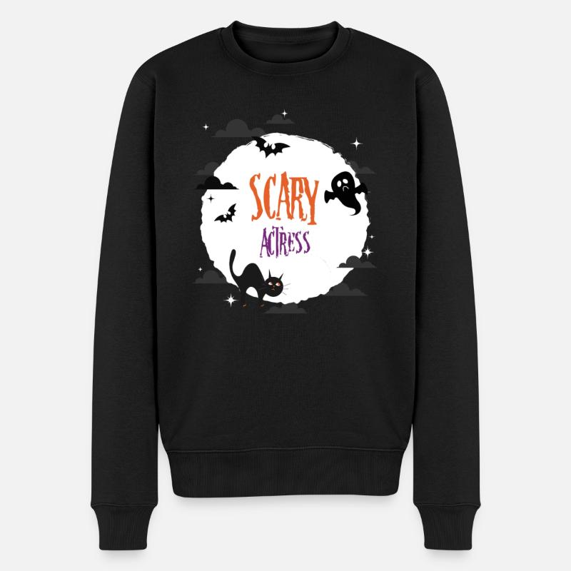 Gruselige Schauspielerin - Männer Premium Bio Pullover - Schwarz