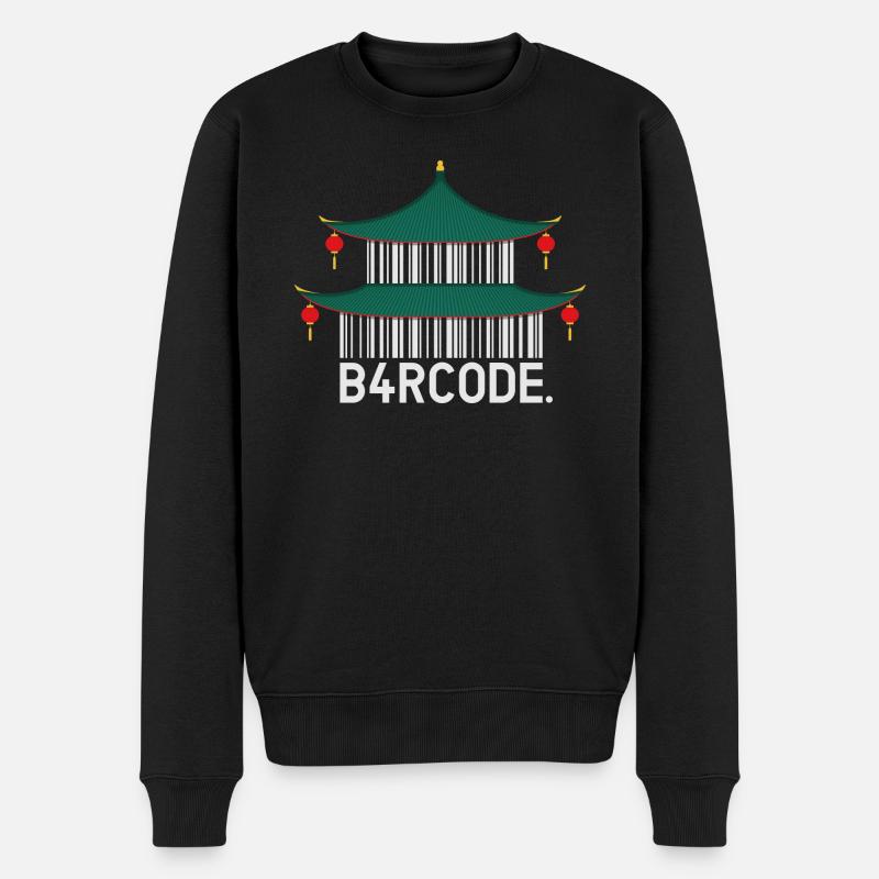 B4RCODE. Temple chinois - Pull Premium bio Homme - noir
