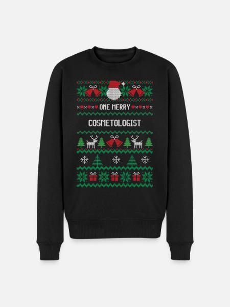 One Merry Cosmetologist - Men's Premium Organic Jumper - black