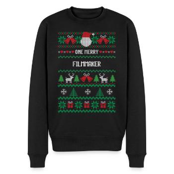 Un cinéaste joyeux - Pull Premium bio Homme - noir - Devant - Nico (187cm)