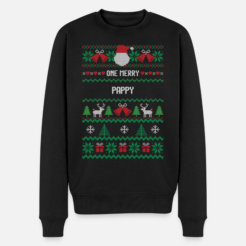 Ein fröhlicher Pappy - Männer Premium Bio Pullover - Schwarz