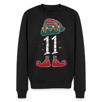 WEIHNACHTSELF WEIHNACHTS 11 FROHE WEIHNACHTEN ELF - Männer Premium Bio Pullover - Schwarz - Vorne - Nico (187cm)