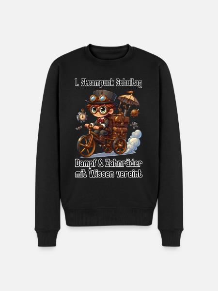 First Steampunk School Day - Men's Premium Organic Jumper - black