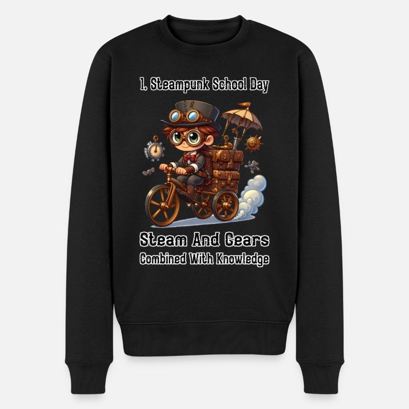 Première journée d’école Steampunk - Pull Premium bio Homme - noir