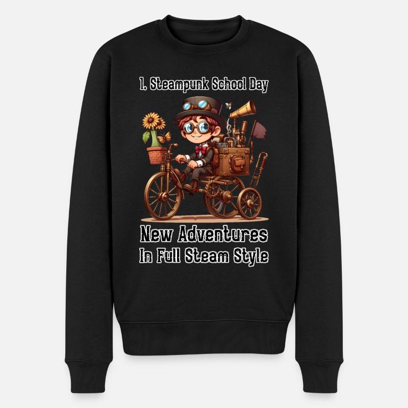 Première journée d’école Steampunk - Pull Premium bio Homme - noir