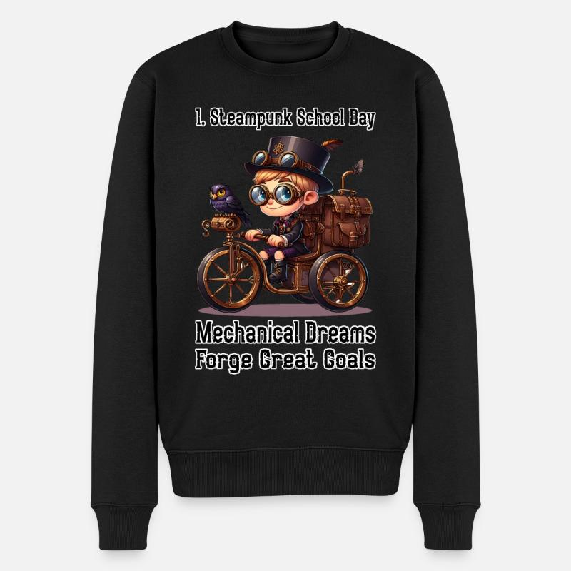 Première journée d’école Steampunk - Pull Premium bio Homme - noir