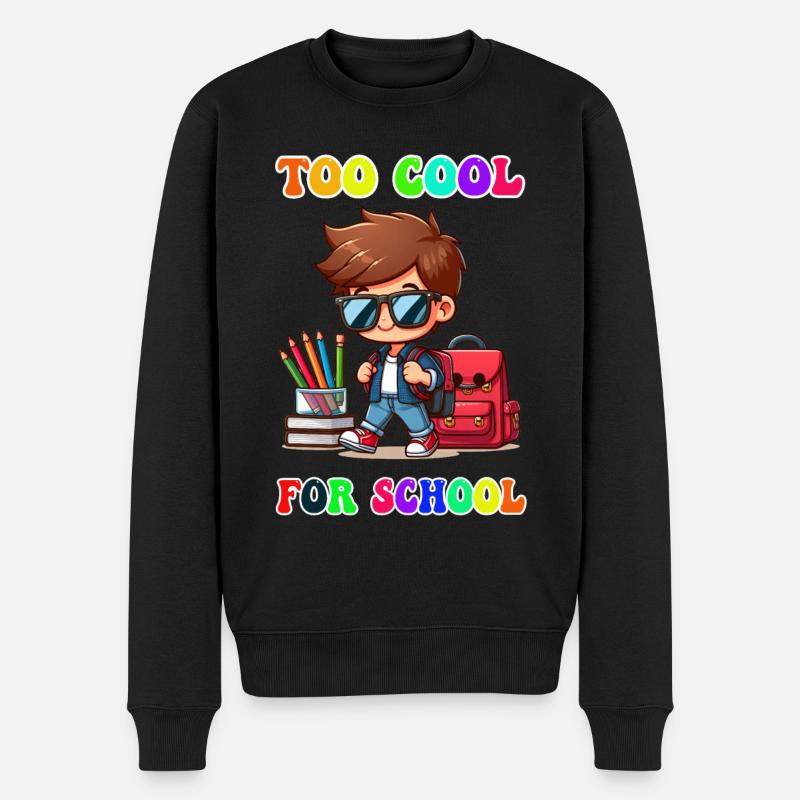 To cool for school - Männer Premium Bio Pullover - Schwarz