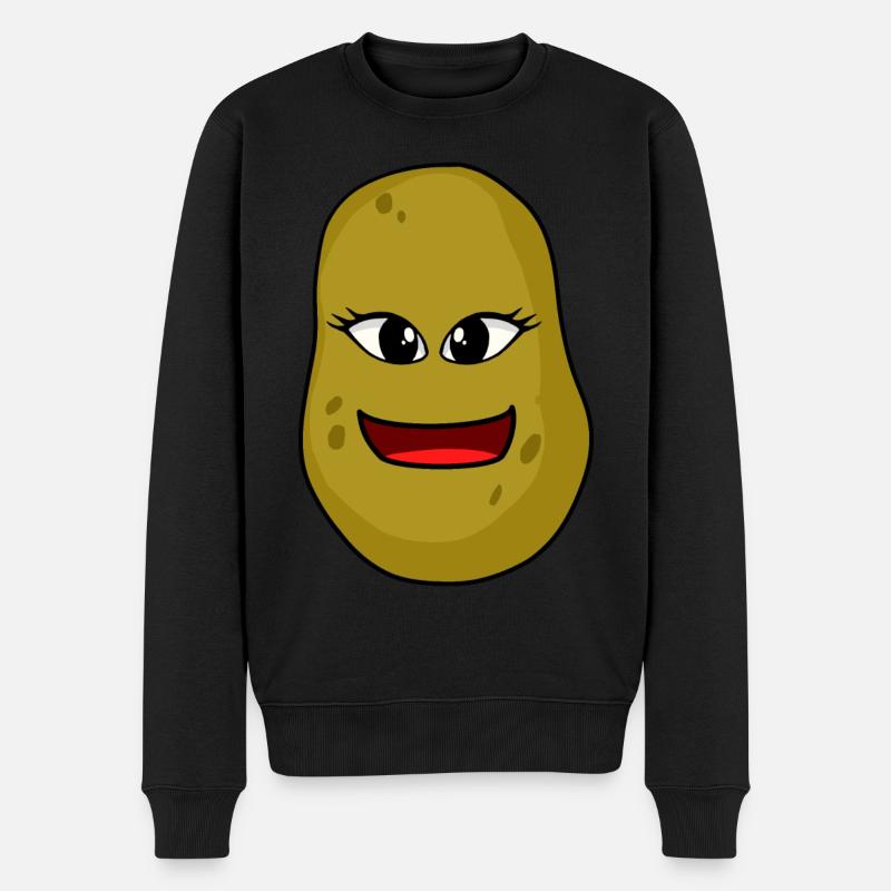 friendly potato face faces potatoes - Men's Premium Organic Jumper - black