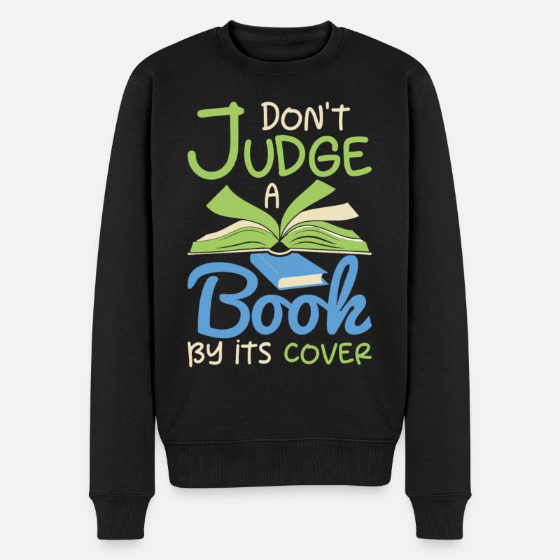 Buch Bücher Bibliothek Literatur Lesen Read Books - Männer Premium Bio Pullover - Schwarz