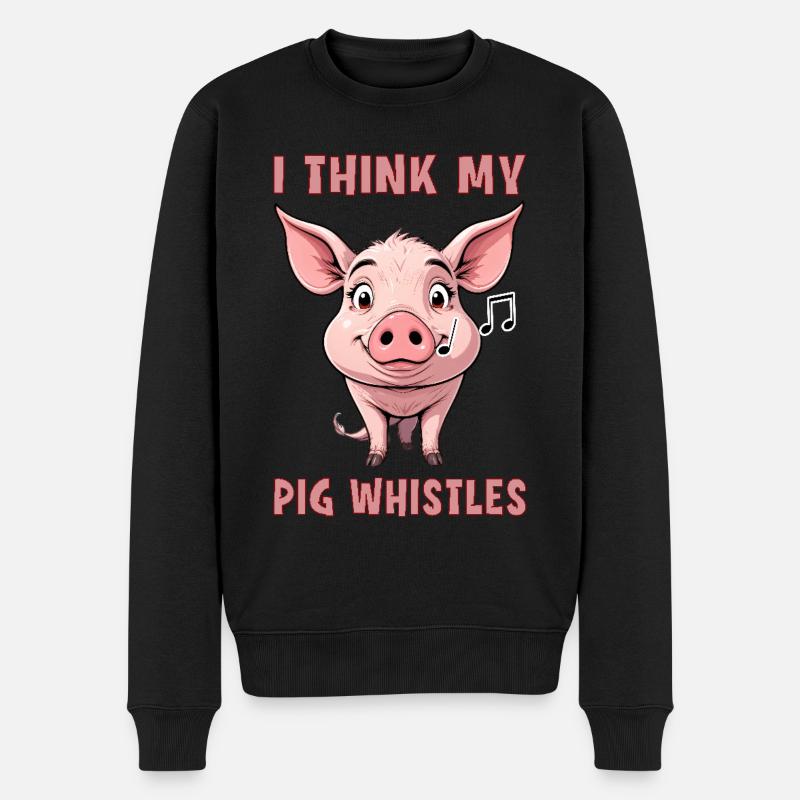 I Think my pig whistles - Männer Premium Bio Pullover - Schwarz